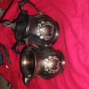 Vintage Sugar and Cream set Quadruple Plate